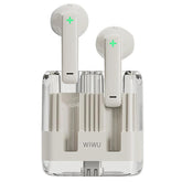 Wiwu T21 Transparent Wireless Bluetooth Earbuds Environmental Noise Cancellation Up To 180 Hours Of Standby Power White - CompuMe